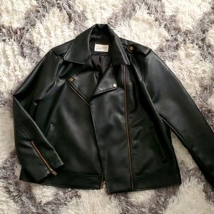 Black faux leather jacket
